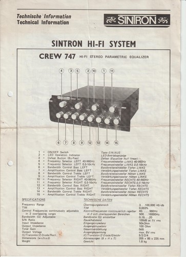 Prametric equalizer sintron - prametric-equalizer,